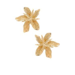 Gold flower stud earrings N72